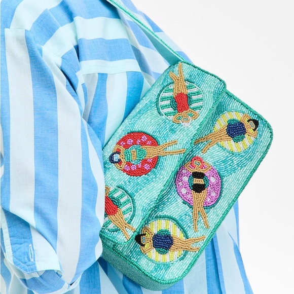 👙 🏊♀️ Viral NEW Beaded Aqua Shoulder Bag 🏖️ - Picture 7 of 7